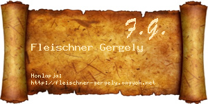 Fleischner Gergely névjegykártya